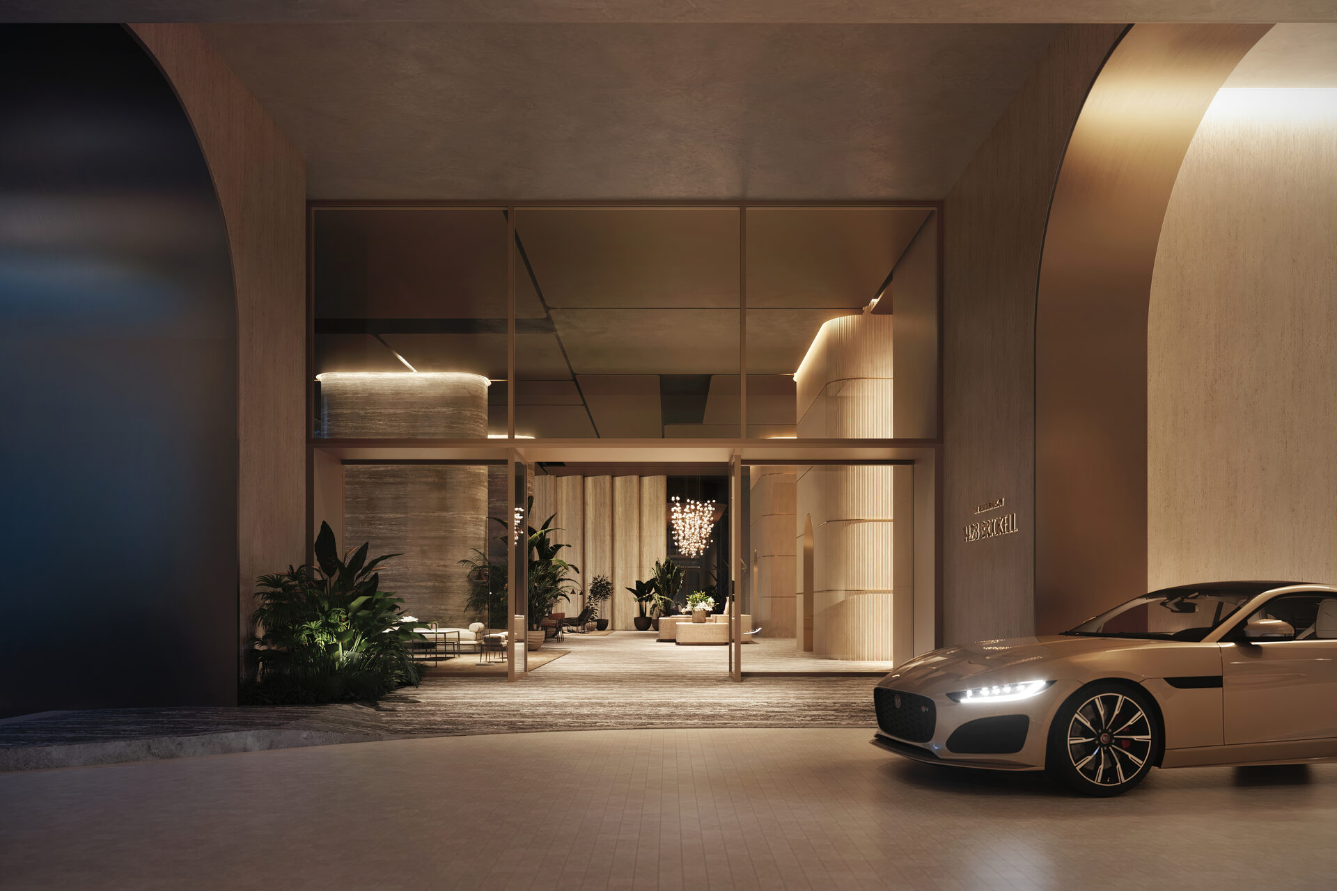 1428 Brickell: EXT 09B Porte Cochere B rendering