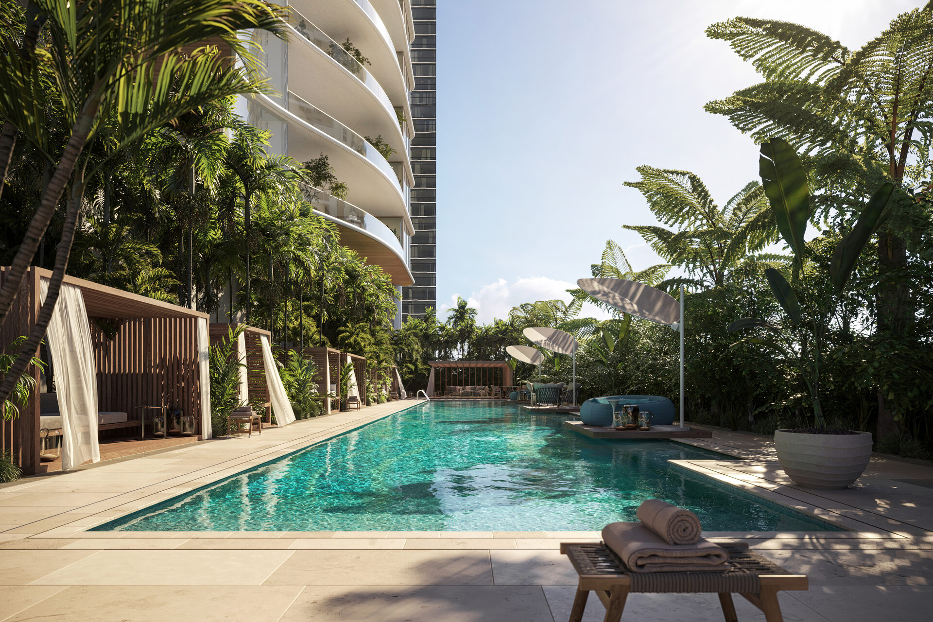 1428 Brickell: Pool Pavillon rendering