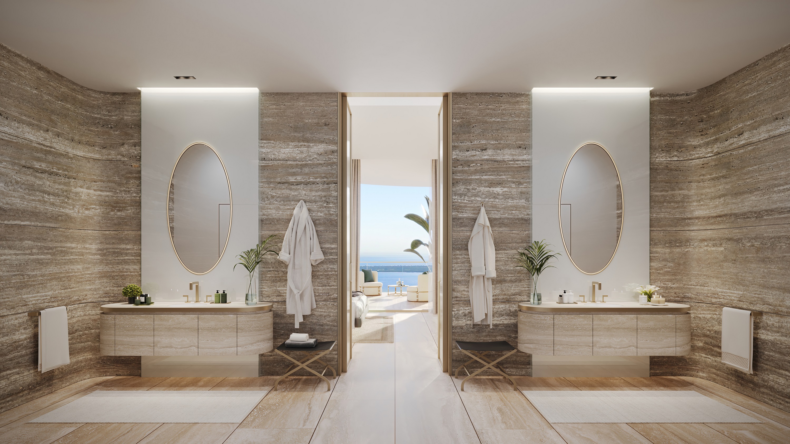 1428 Brickell: Unit G Master bathroom rendering