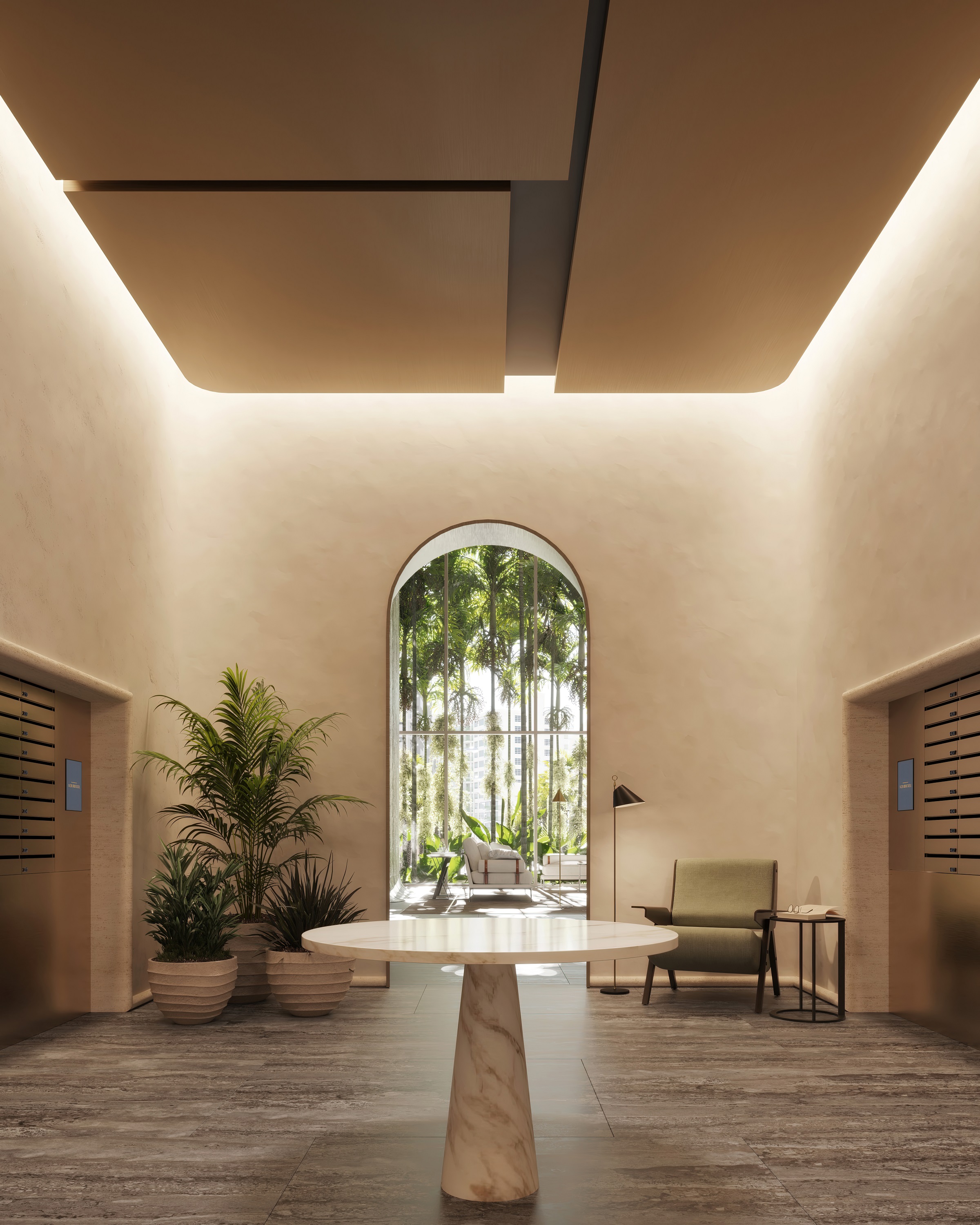 1428 Brickell: Mail Room rendering