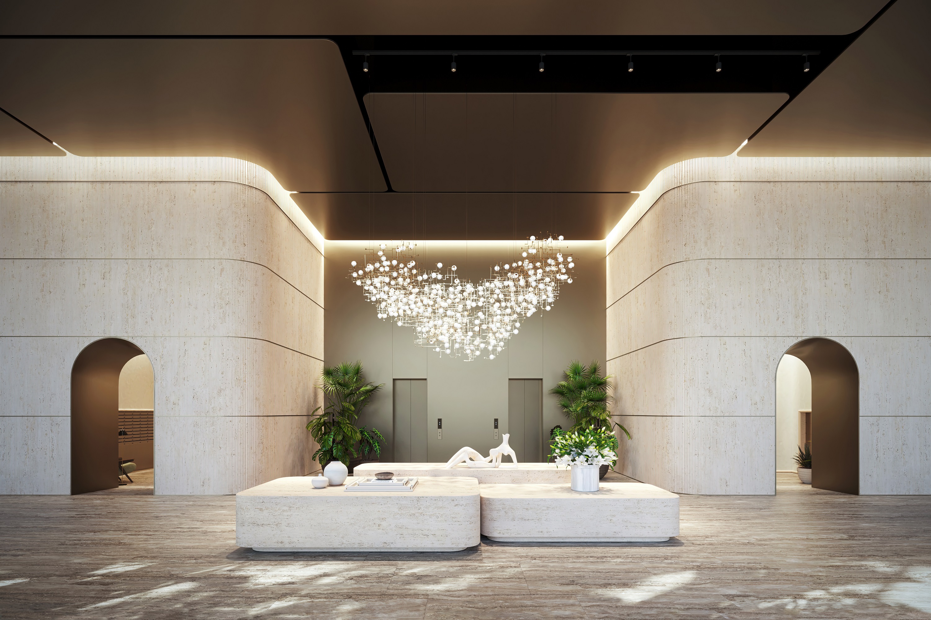 1428 Brickell: Lift Lobby rendering