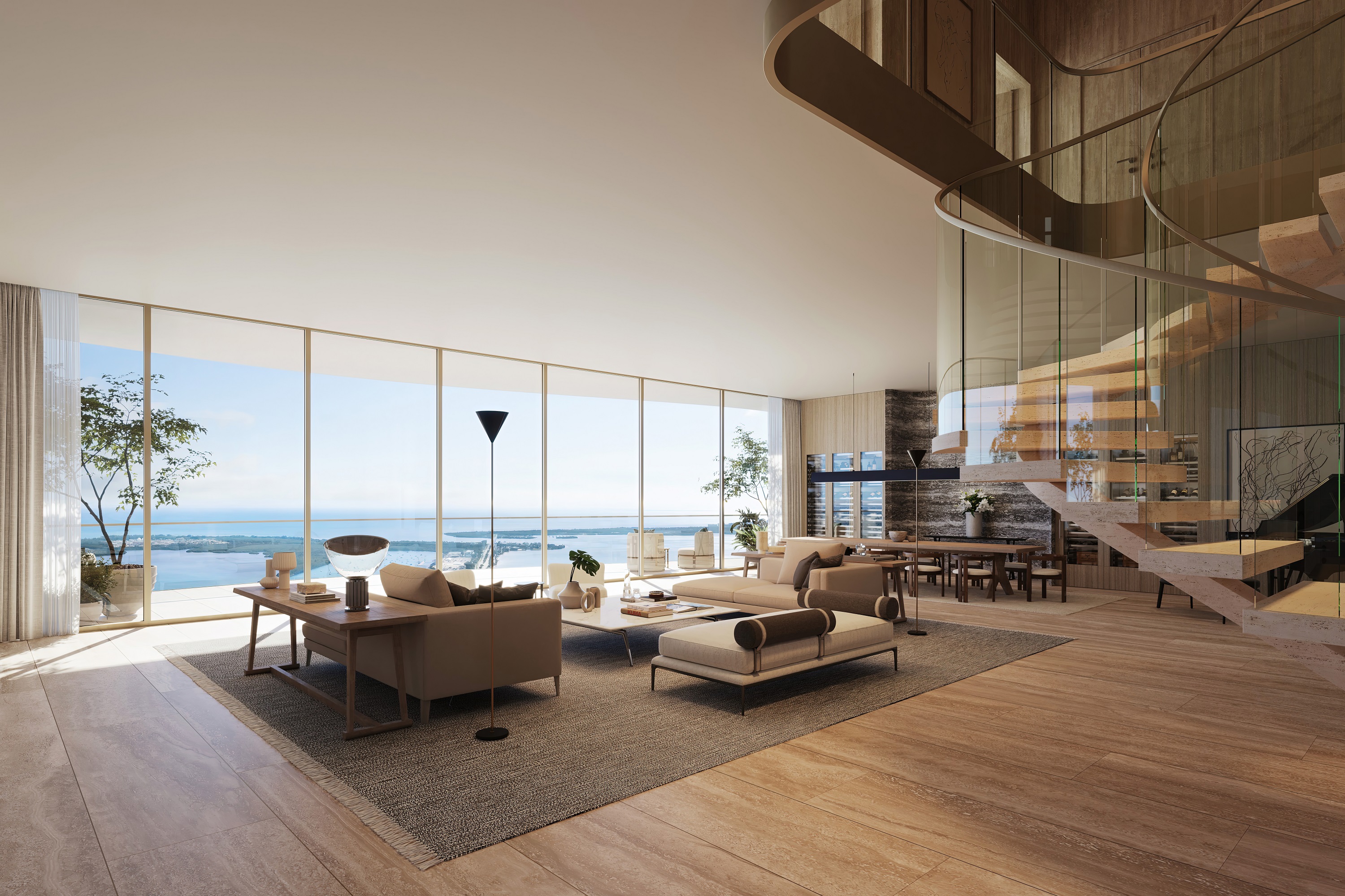 1428 Brickell: Unit L Livingroom rendering