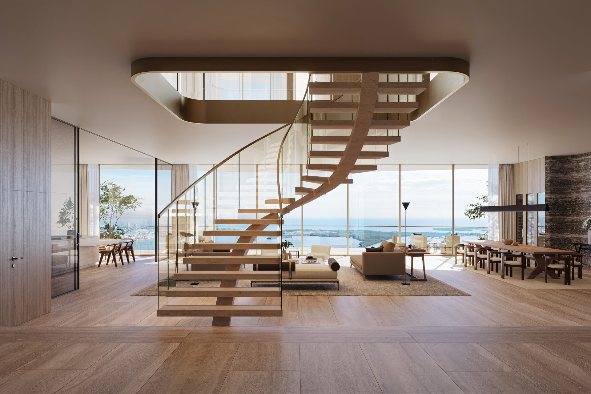 Residence L living room rendering