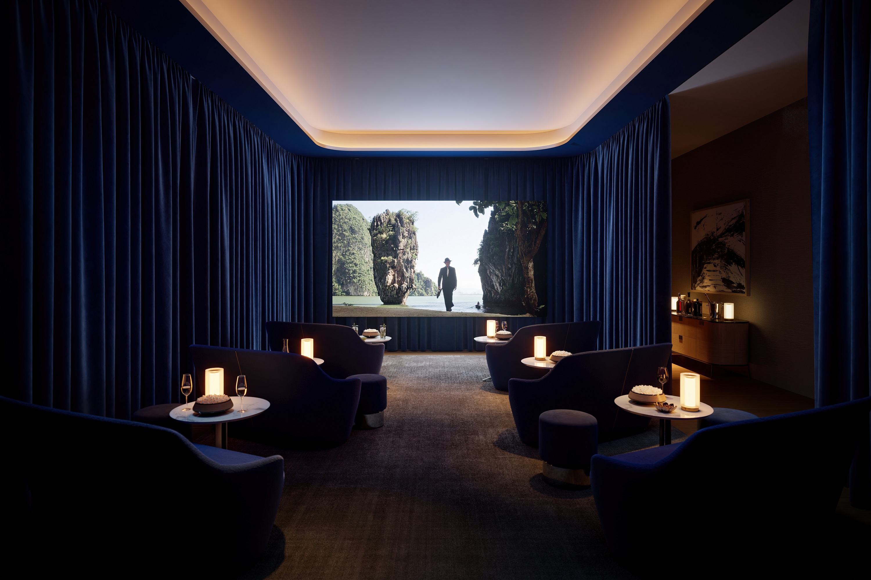 1428 Brickell: Cinema Room rendering